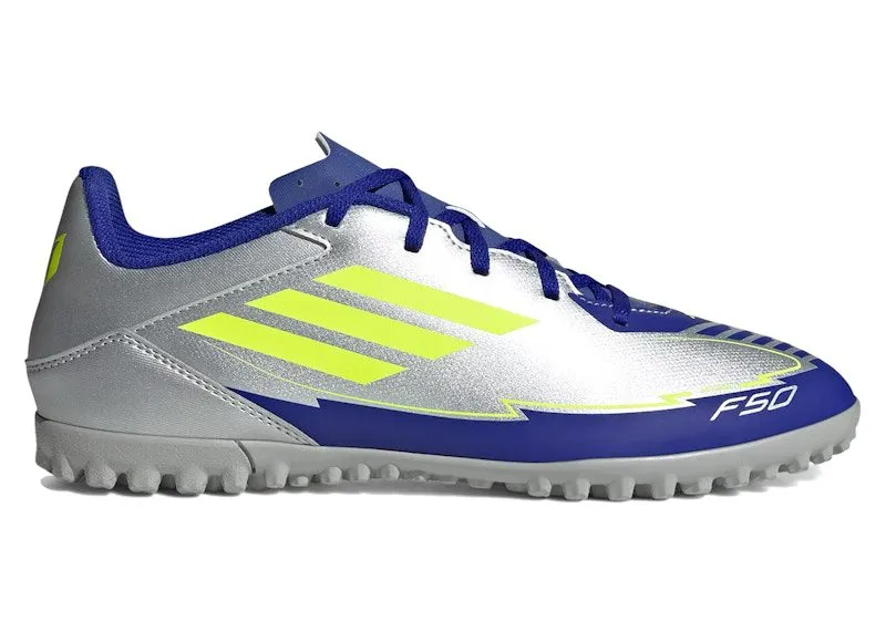 adidas F50 Club TF Messi Player Pack 1 “Silver Metallic / Solar Yellow / Lucid Blue” | IH0917