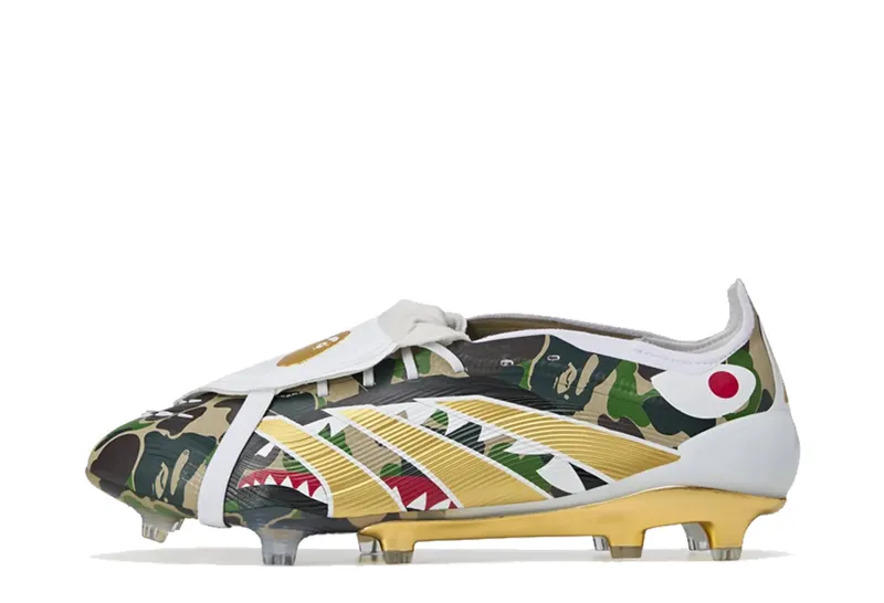 adidas Predator Elite Foldover Tongue FG Bape Green Camo “Hemp / Gold Metallic / White” | JS3104