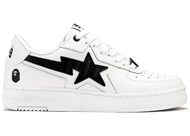 A Bathing Ape Sta Icon #1 White Black Croc | 1L30-191-306-BLK