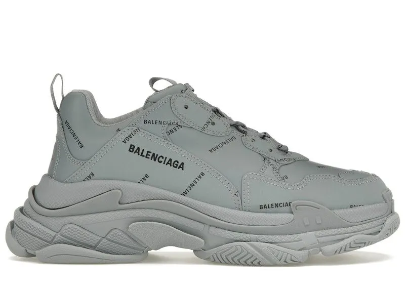 Balenciaga Triple S AllOver Logo Grey Black | 536737 W2FA1 1810