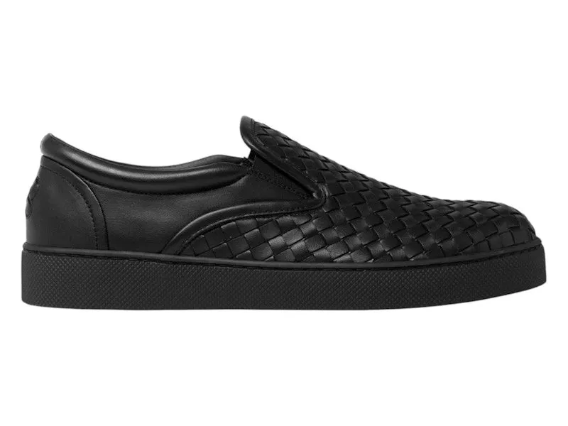 Bottega Veneta Intrecciato Leather Dodger Sneakers Black | 548205VV3511000