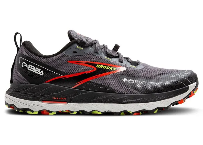 Brooks Cascadia 18 Gore-Tex Blackened Pearl Black Tomato | 110427-1D-016