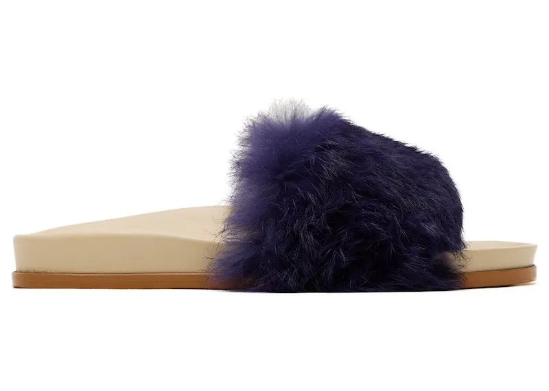 Buscemi Fur Clot Leather Slide Purple | 318SWSLICOCT0R-0059