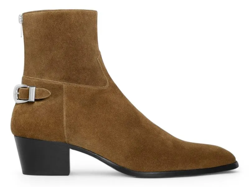 Celine Drugstore Back Buckle Zipped Boot Taupe | 356133358C.18TP
