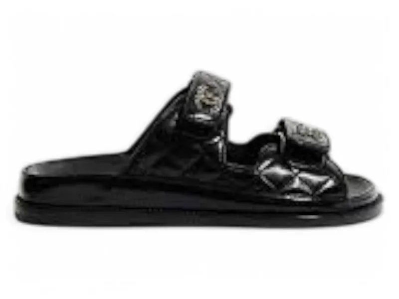 Chanel CC Diamond Quilt Sandals Black “Black / Gold” | G45507 B15805 94305