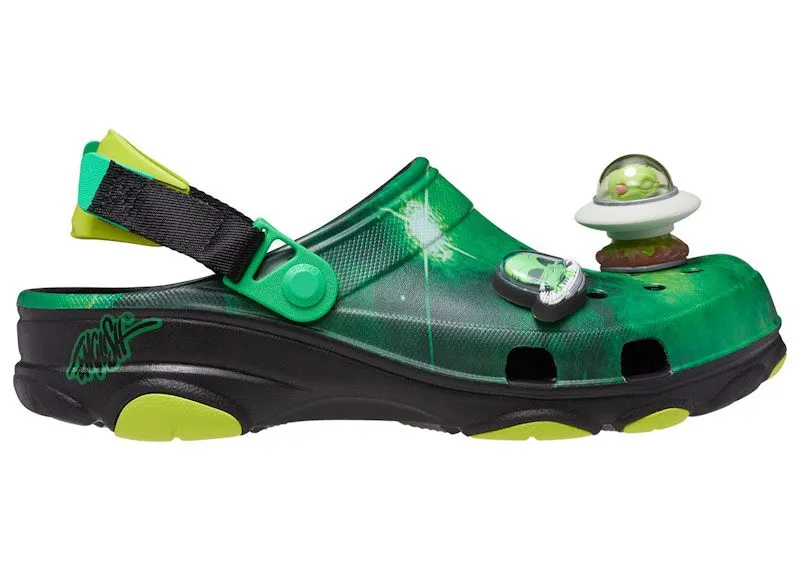 Crocs All-Terrain Clog Ron English Area 54 Green Galaxy “Black / Green / Yellow” | 208137-0N4