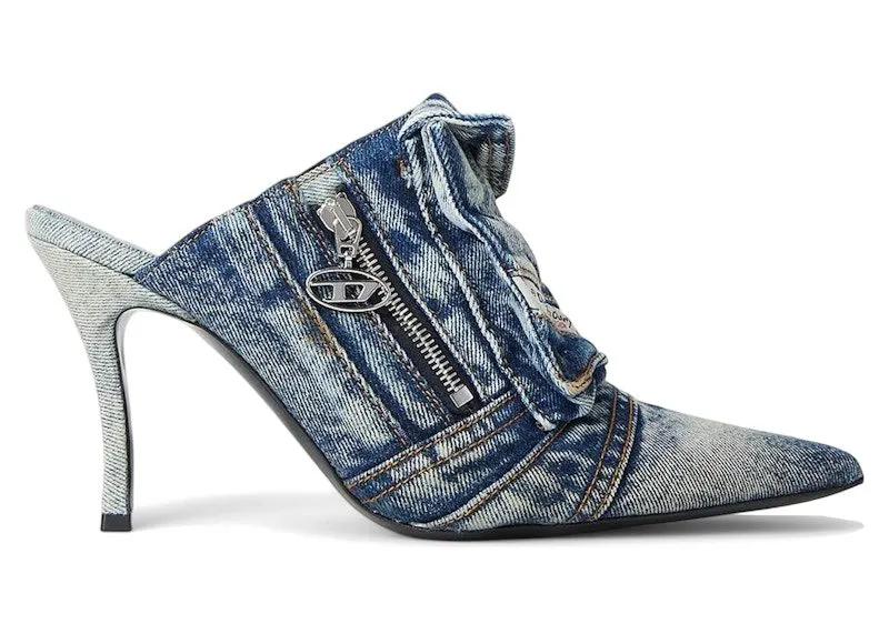 Diesel D-Venus Pocket Mules Washed Denim “Solarized Blue” | Y03124 P5499 H9749