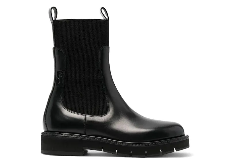 Ferragamo Cleated-Sole Leather Chelsea Boots Black | 01D515753853