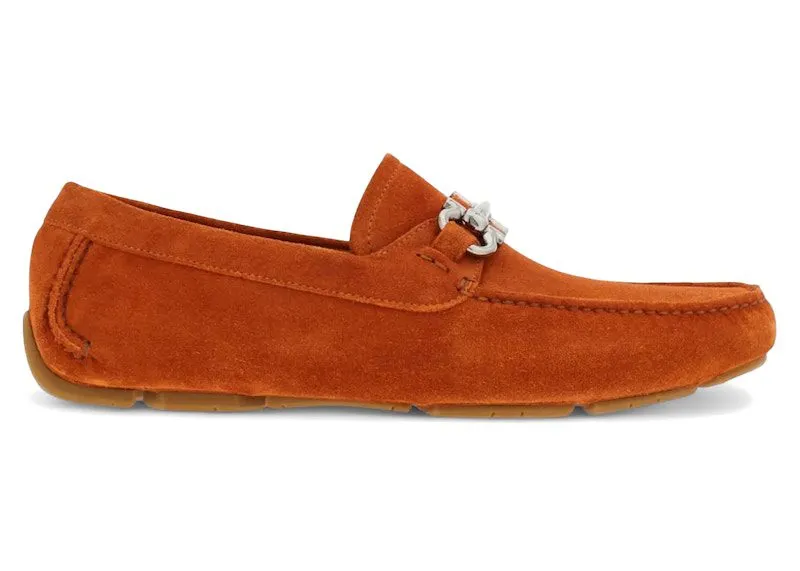 Ferragamo Gancini Suede Driving Shoes Orange | 20350768076