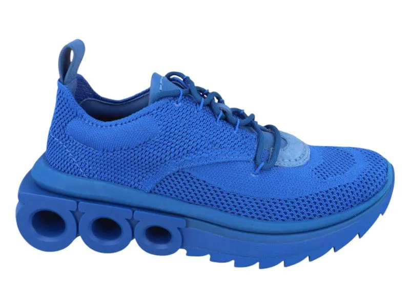 Ferragamo Nima Knit Sneakers Blue | 030391-762793-M