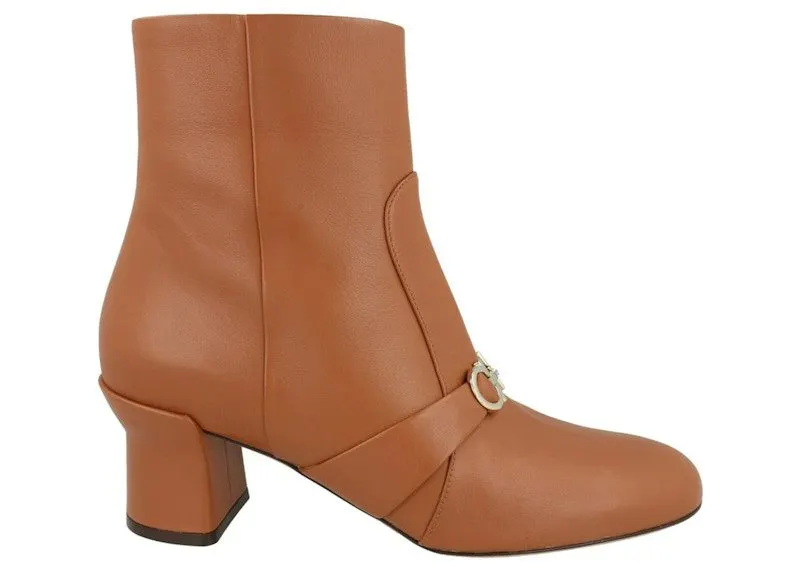 Ferragamo Orietta Leather Ankle Boots Sella | 01E482-757855-1C