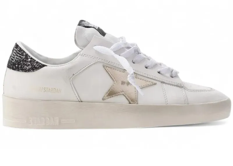 Golden Goose Stardan White Gold Black Glitter Heel | GWF00333-F006217-11938