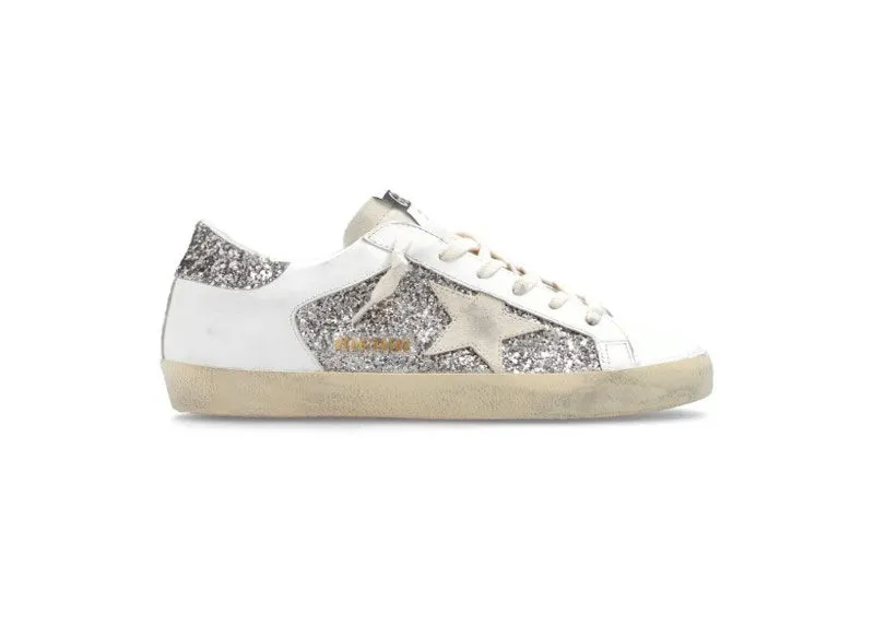 Golden Goose Super-Star White Double Silver Glitter “White / Silver” | GWF00103.F005372.82533