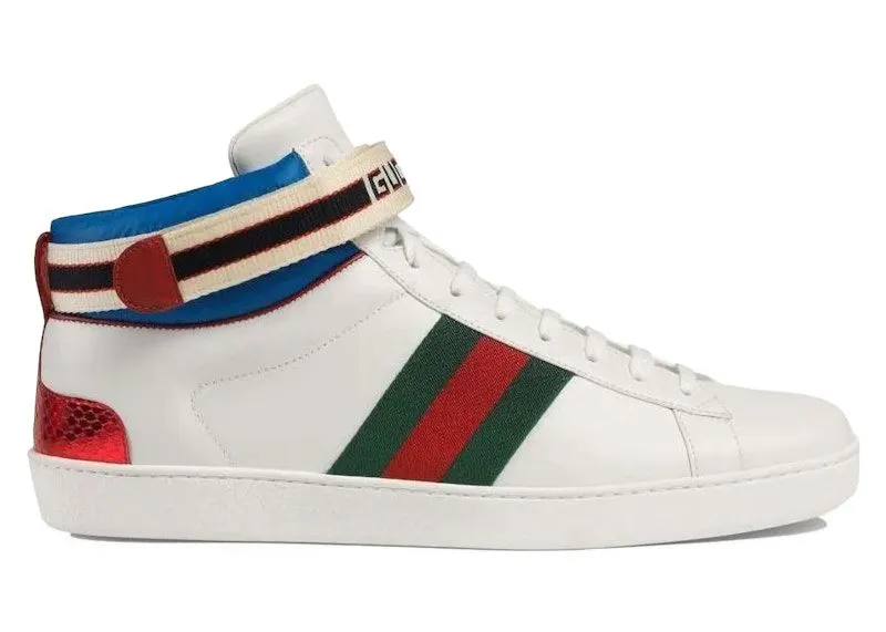 Gucci Ace Stripe High-Top White “White / Blue / Red” | 523472 0FIW0 9092