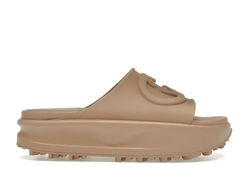 Gucci GG Oversize Slide Sandal Interlocking G Light Brown | 692845 JF000 2526