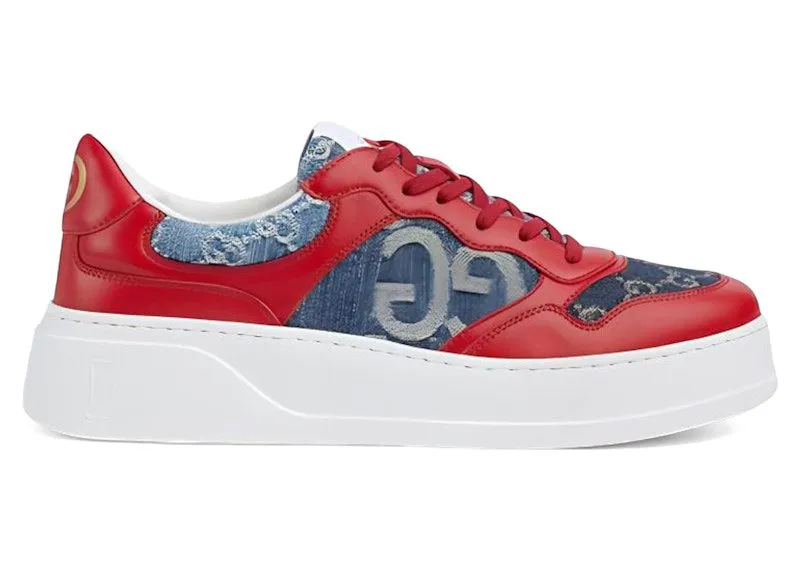 Gucci GG Sneaker Red Blue Denim | 739285 AABYX 6441