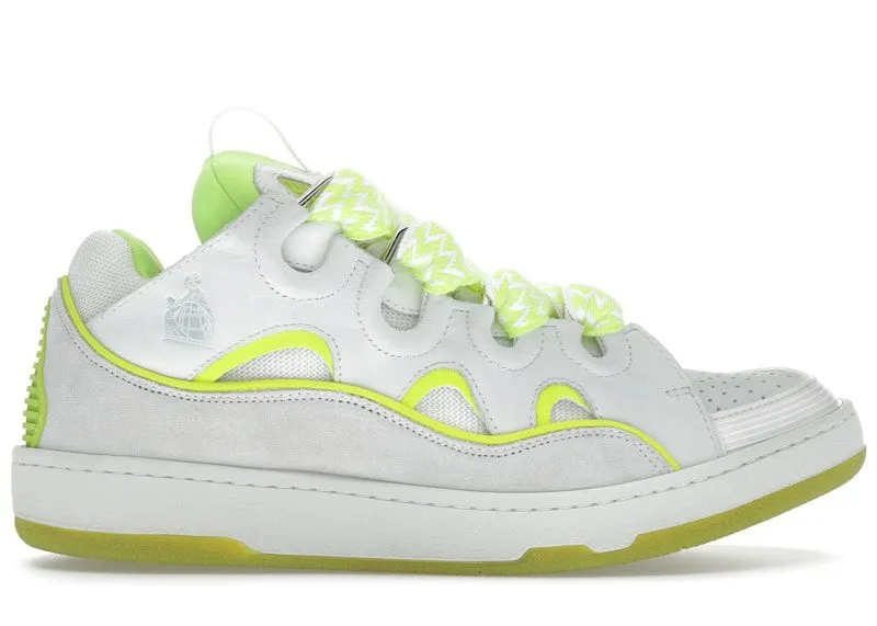 Lanvin Curb Sneaker White Fluo Yellow | FM-SKRK11-DRAP-P23
