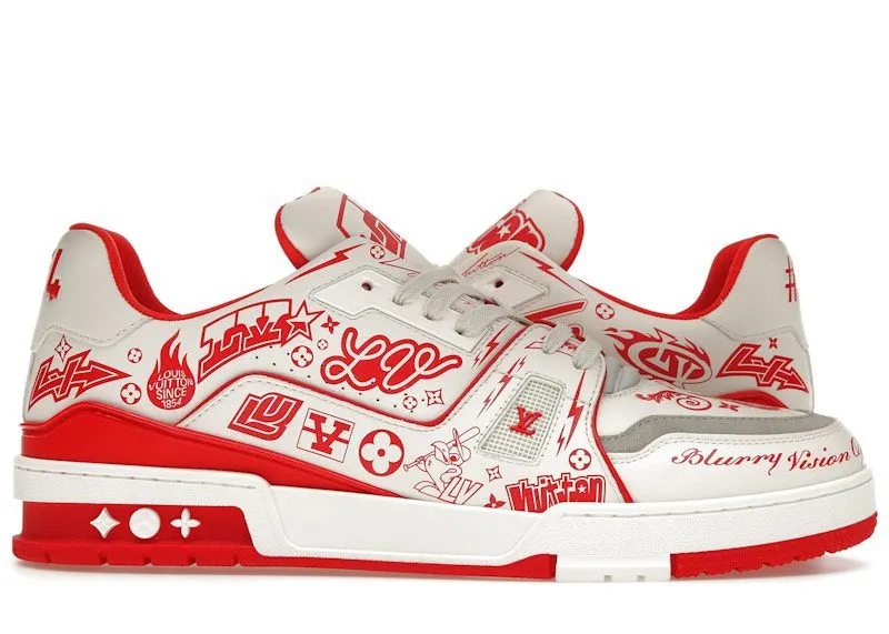 Louis Vuitton LV Trainer Graffiti White Red | 1ACELH