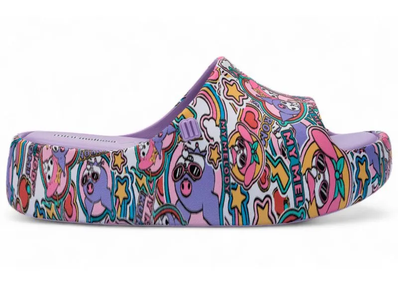 Melissa Mini Melissa Free Platform Slide Hello Kitty and Friends Lilac Yellow | 37875-BS339