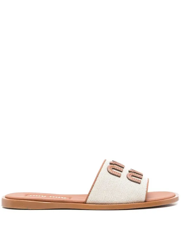 Miu Canvas Sandals Naturale | 5XX644 Q1D F062F