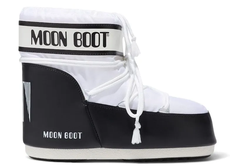 Moon Boot Icon Nylon Low Boot White Black | 80D1409340-A001