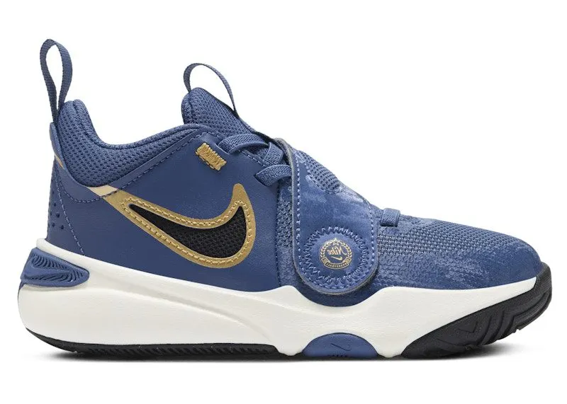 Nike Team Hustle D 11 Mystic Navy Pale Ivory Metallic Gold Black | FZ7296-400