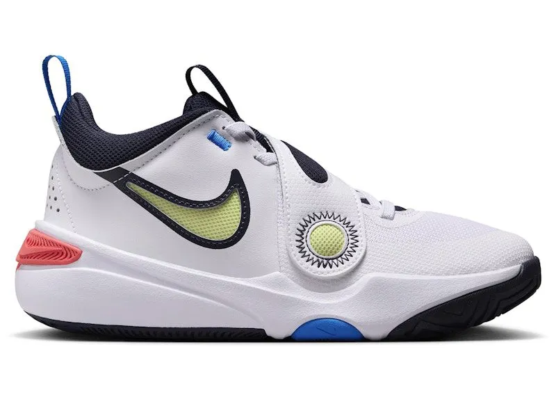 Nike Team Hustle D 11 White Bright Crimson Photo Blue Light Lemon Twist | DV8996-105