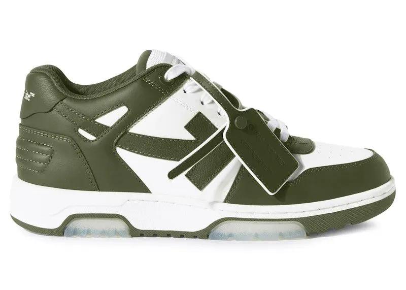 OFF-WHITE Out Of Office OOO Low Tops Military Green White “White / Military Green” | OMIA189F24LEA0030156