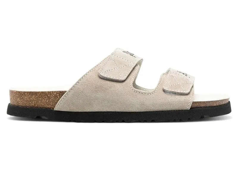 Palm Angels Logo Print Slide Sandals White | PMIH004F22LEA0010100