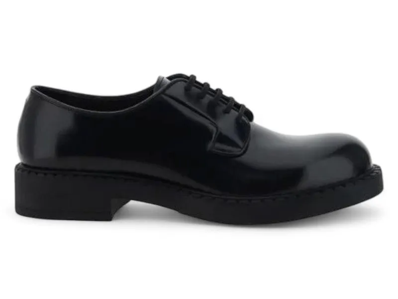 Prada Black Patent Leather Lace-up Shoes Black | 2EE381055 F0002