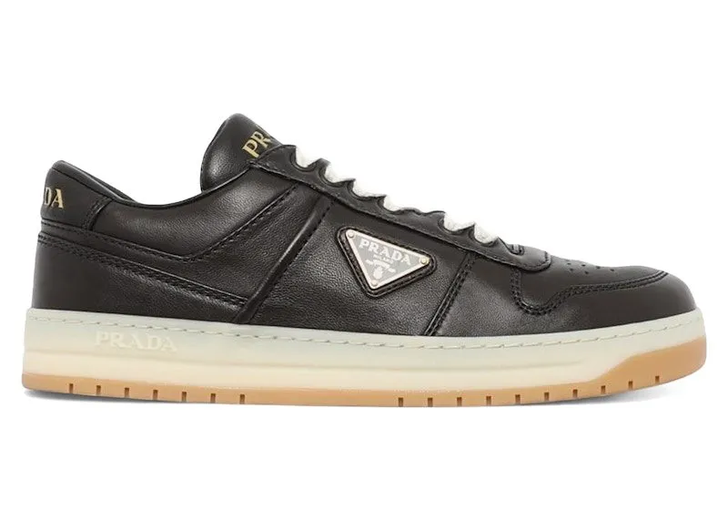 Prada Downtown Leather Low Top Sneakers Black Gum | 1E792M_038_F0632