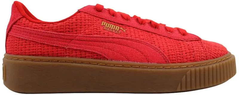 Puma Basket Platform Woven High Risk Red/Gold | 364847-01