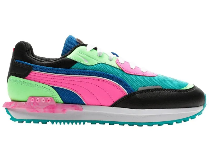 Puma City Rider Marble “Viridian Green / Puma Black / Luminous Pink” | 385403-01