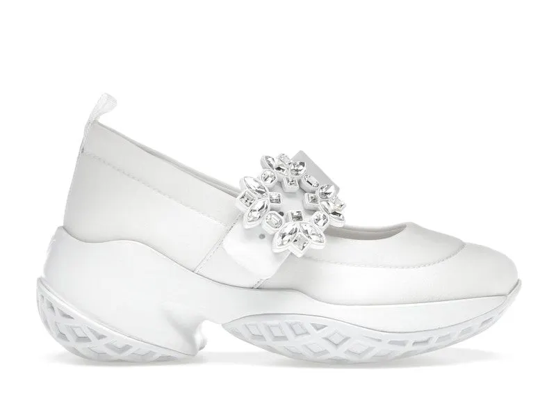 Roger Vivier Viv’ Run Babies White Crystal Buckle | RVW50637520T8BB001