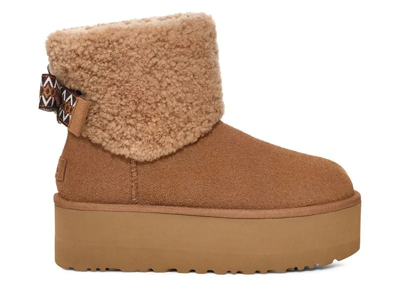 UGG Classic Mini Maxi Curly Boot Chestnut | 1158267-CHE