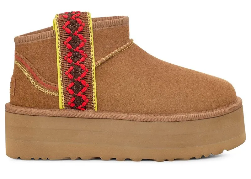 UGG Classic Ultra Mini Braid Boot Chestnut | 1138491-CHE