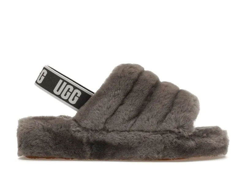 UGG Fluff Yeah Slide Charcoal | 1095119-CHRC