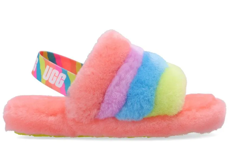 UGG Fluff Yeah Slide Peach Bliss Multi Color | 1124925K-PBMT