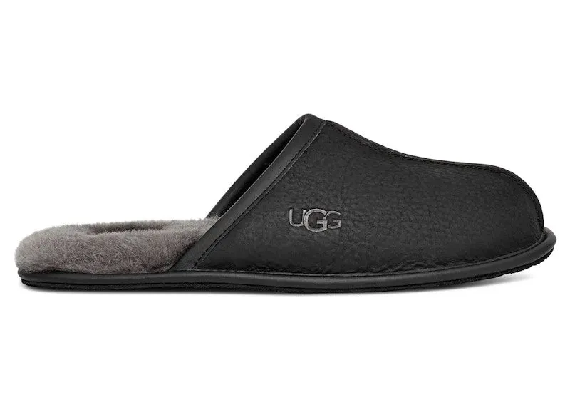 UGG Scuff Leather Slipper Black | 1108192-BLK