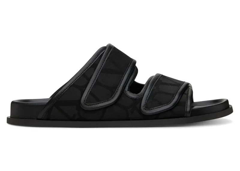 Valentino Garavani Toile Iconographe Sandals Black | 4Y2S0H86 IDQ 0NO