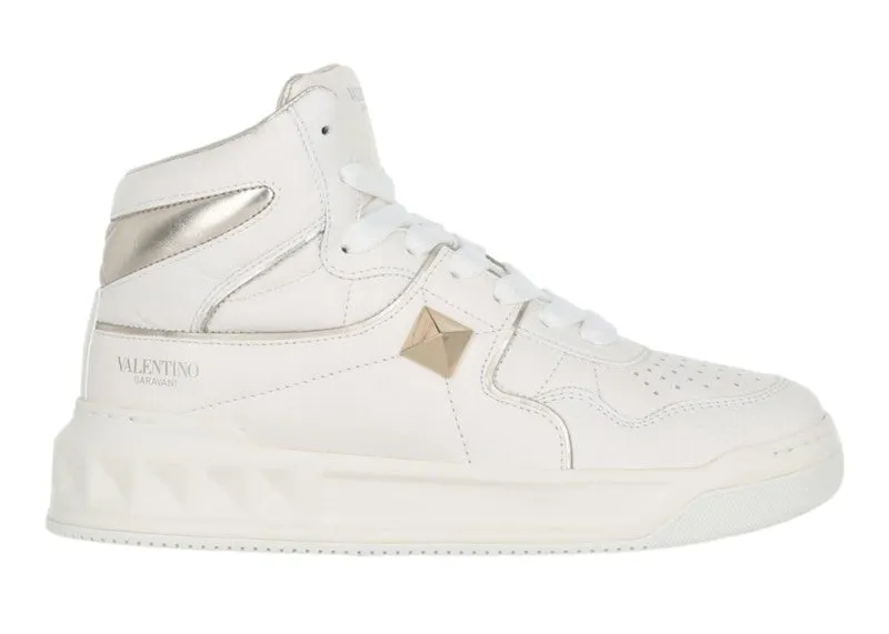 Valentino One Stud High-Top White Platinum | WS0CX1RUS_L71