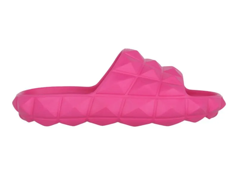 Valentino Roman Stud Turtle Slide Sandal Fuchsia | WS0EC7QNA_P53