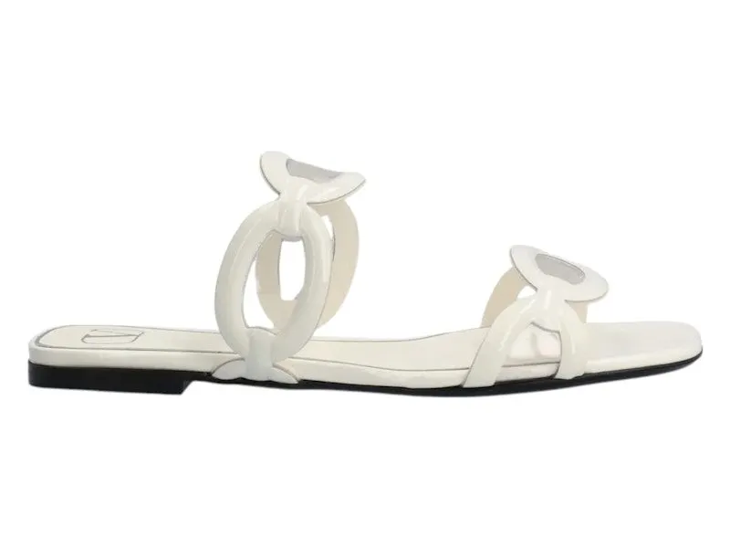 Valentino Square Toe Slip-On Slides Ivory | 2W2S0GK2LMYV3Q