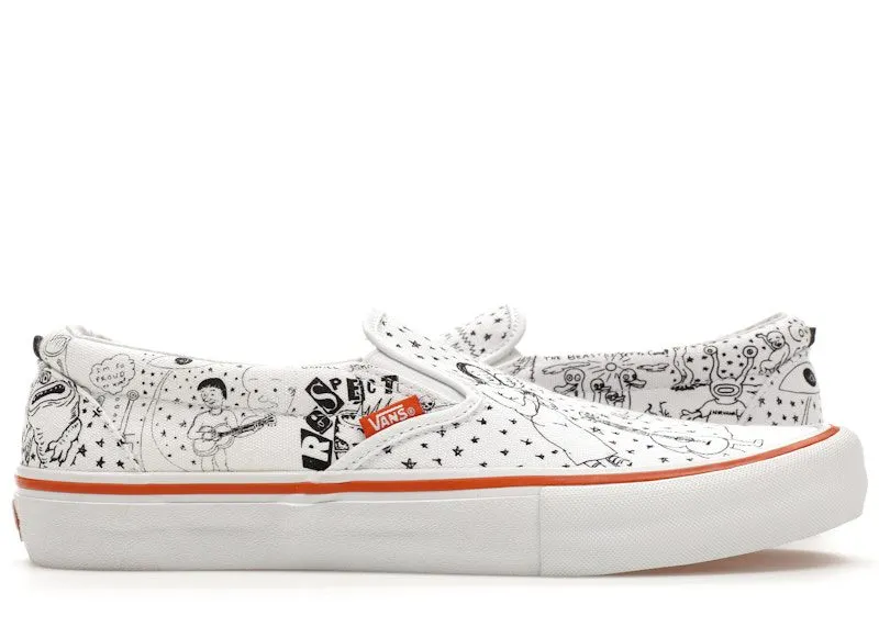 Vans Slip-On Pro No Comply Daniel Johnston “White / Orange” | VN0A347V2BB