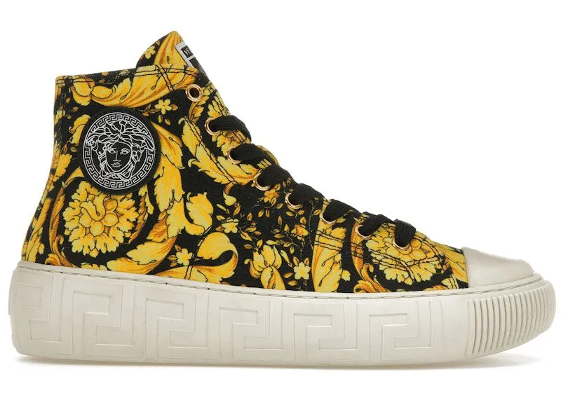 Versace Greca High Top Barocco Print Black Gold | DSU8403-DTE4G_5W08V