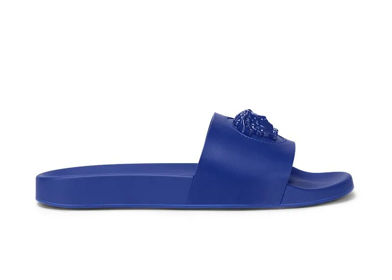 Versace Leather Slides La Medusa Royal Blue | 1001184 DV46G 1U690