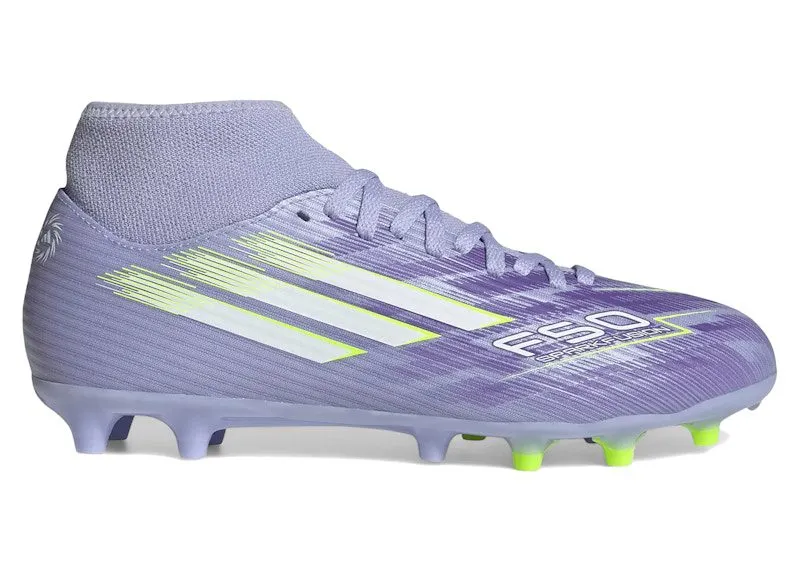adidas F50 Club Mid-Cut FG/AG Sparkfusion Radiant Blaze Pack “Violet Tone / Lucid Lemon / Purple Rush” | JR4389