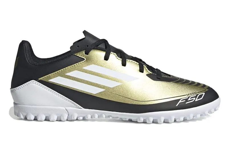 adidas F50 Club Turf Messi “Gold Metallic / Cloud White / Core Black” | IG9330