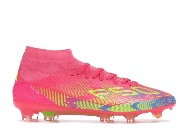 adidas F50 Pro Mid-Cut FG Mystic Victory Pack “Lucid Pink / Lucid Lemon / Blue Fusion” | IE1461