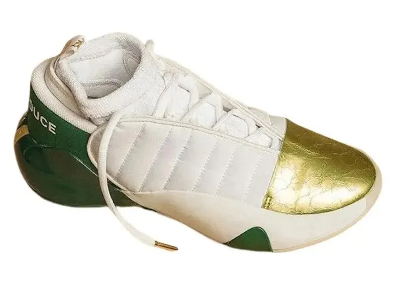 adidas Harden Vol. 7 Drew League “Footwear White / Gold Metallic / Dark Green” | IG7939
